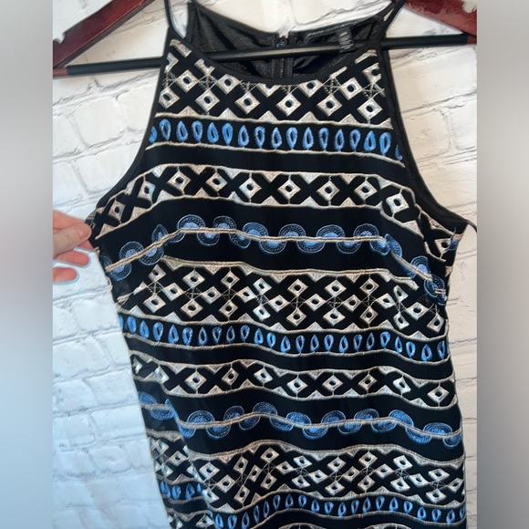 white house black market dark blue & white sleeveless dress size 00 - Picture 5 of 10
